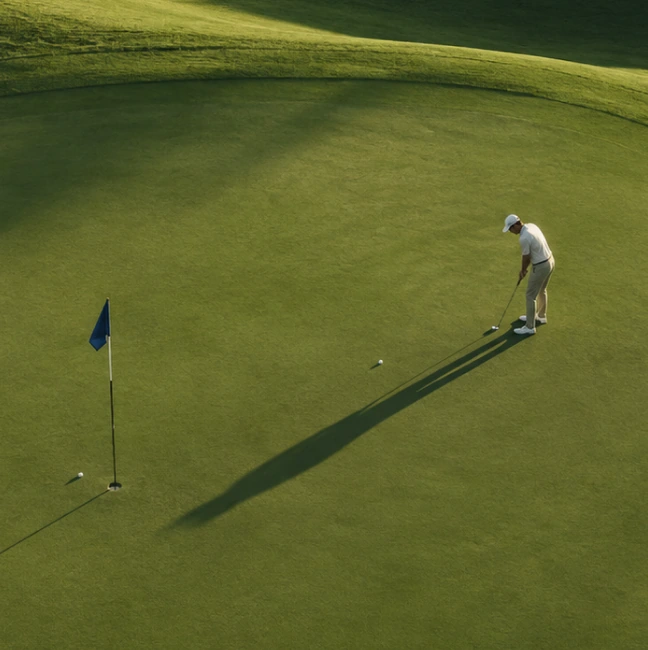 A golfer on the green